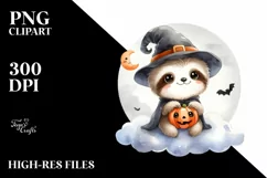 Cute Baby Sloth Halloween PNG Product Image 1