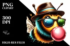 Fun Bee Portrait | Sublimation | PNG Clipart Product Image 1