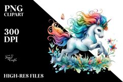 Watercolor Baby Unicorn Sprinkling Tea PNG Product Image 3
