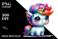 Cute Baby Unicorn Big-Eyes PNG Product Image 2