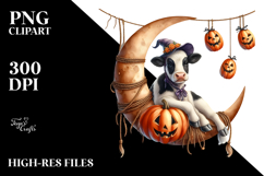 Halloween Cow on Half Moon PNG Product Image 2