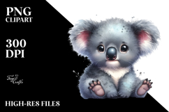 Digital Watercolor Baby Koala JPEG Product Image 2