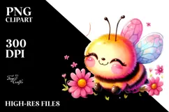 Cute Pink-ish Baby Bee PNG Product Image 2