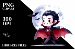 Funny Vampire Haloween Clipart PNG Product Image 3