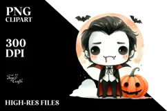 Funny Vampire Haloween Clipart PNG Product Image 3