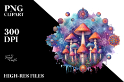 Magical Celestial Mushroom Tarot Splash, Transparent PNG Product Image 2