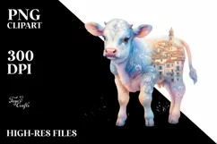 Colorful Baby Cow in Provencal Town Product Image 1