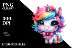 Cute Unicorn with Retro Haircut PNG Product Image 2