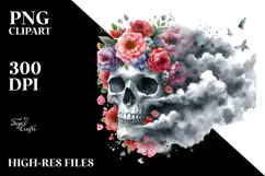 Skull with Cloud of Dust, Transparent PNG Product Image 2