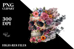 Skull with Cloud of Dust, Transparent PNG Product Image 2