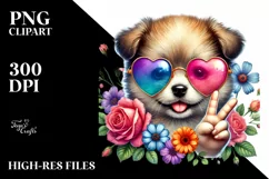 Colorful Heart Sunglasses Art PNG Product Image 2