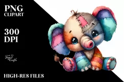 Colorful Plush Baby Elephant | Clipart Product Image 1