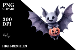 Simple Bat Halloween Clipart PNG Product Image 2