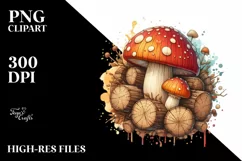 Detailed Wooden Mushroom PNG Product Image 3