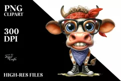 Watercolor Cow Big Eyes Bandana es Product Image 3