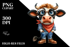 es-wearing Cow PNG Product Image 2