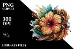 Wooden Stained Hibiscus Made of Material | Sublimation Product Image 3