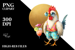 Funky Chicken in Beachwear, PNG Product Image 2