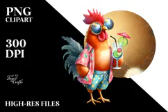 Funky Chicken in Beachwear, PNG Product Image 2