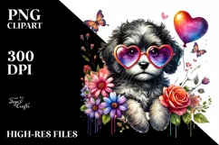 Colorful Heart Sunglasses Art PNG Product Image 2