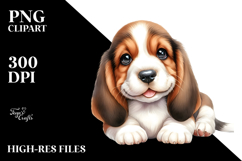 Happy Baby Basset Hound PNG Product Image 2
