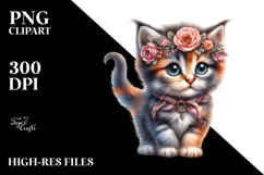 Digital Watercolor Baby Kitten JPEG Product Image 2