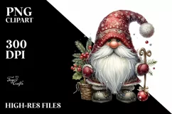 Watercolor Christmas Gnome, Transparent PNG Product Image 1