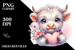 Pink Highland Cow Spring Love Flowers |T-shirt, Mug, Tumbler Product Image 1