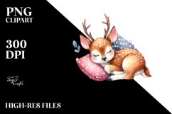 Colorful Cute Deer Sleeping Sublimation Clipart Product Image 3