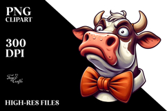 Goofy Cow with Bow Tie, PNG Product Image 2