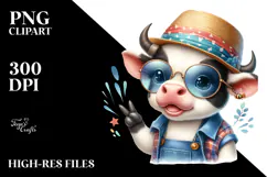 Cute Baby Cow PNG Product Image 2