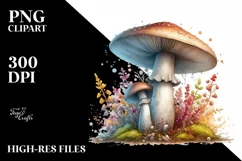 Watercolor Splash Mushroom PNG Product Image 3