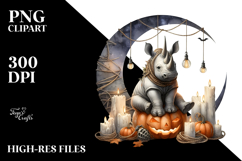 Watercolor Rhino for Halloween, Transparent PNG Product Image 2