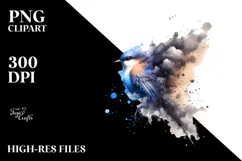 Bird with Splashes and Cloud of Dust, Transparent PNG Product Image 2