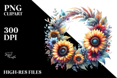 Colorful Sunflower Wreath | Abstract Product Image 2