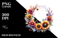 Colorful Sunflower Wreath | Abstract Product Image 3