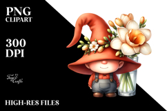 Gnome with Freesia JPEG Product Image 2
