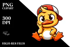 Cute Duck Casually Sitting PNG Product Image 2