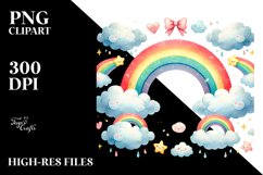 Rainbow Between Clouds PNG Product Image 2
