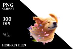 Spring Petal Dog Watercolor Pastel Product Image 1