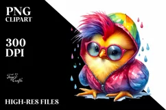 Proud Baby Chicken Playing PNG Product Image 3
