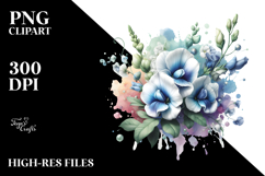 Sweet Pea Watercolor PNG Product Image 2