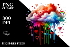 Colorful Heart with Wings PNG Product Image 2
