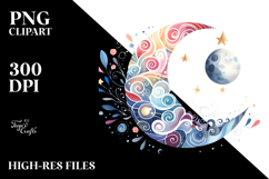 Very Simple Whimsical Half Moon, High-Res PNG Product Image 2