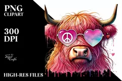 Colorful Heart Sunglasses Art PNG Product Image 2