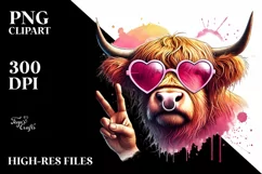 Colorful Heart Sunglasses Art PNG Product Image 2