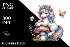 Colorful Baby Unicorn PNG Product Image 3