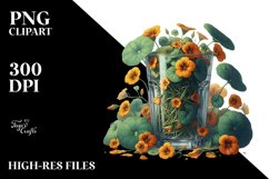Detailed with Large Nasturtium | Sublimation Clipart Product Image 1