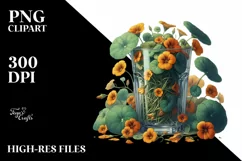 Detailed with Large Nasturtium | Sublimation Clipart Product Image 1