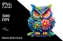 Vibrant Watercolor Owl with Flowers, 20 oz Tumbler Product Image 2